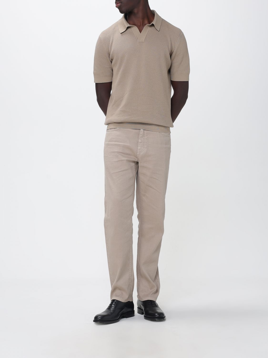 Zegna Polo Shirt Men Beige
