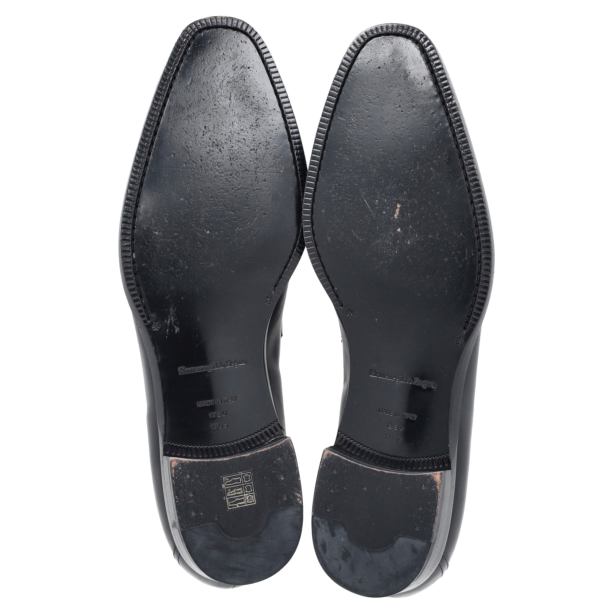 Ermenegildo Zegna Penny Loafers in Black Leather