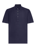 Zegna Men Silk And Cotton Knitted Polo Shirt