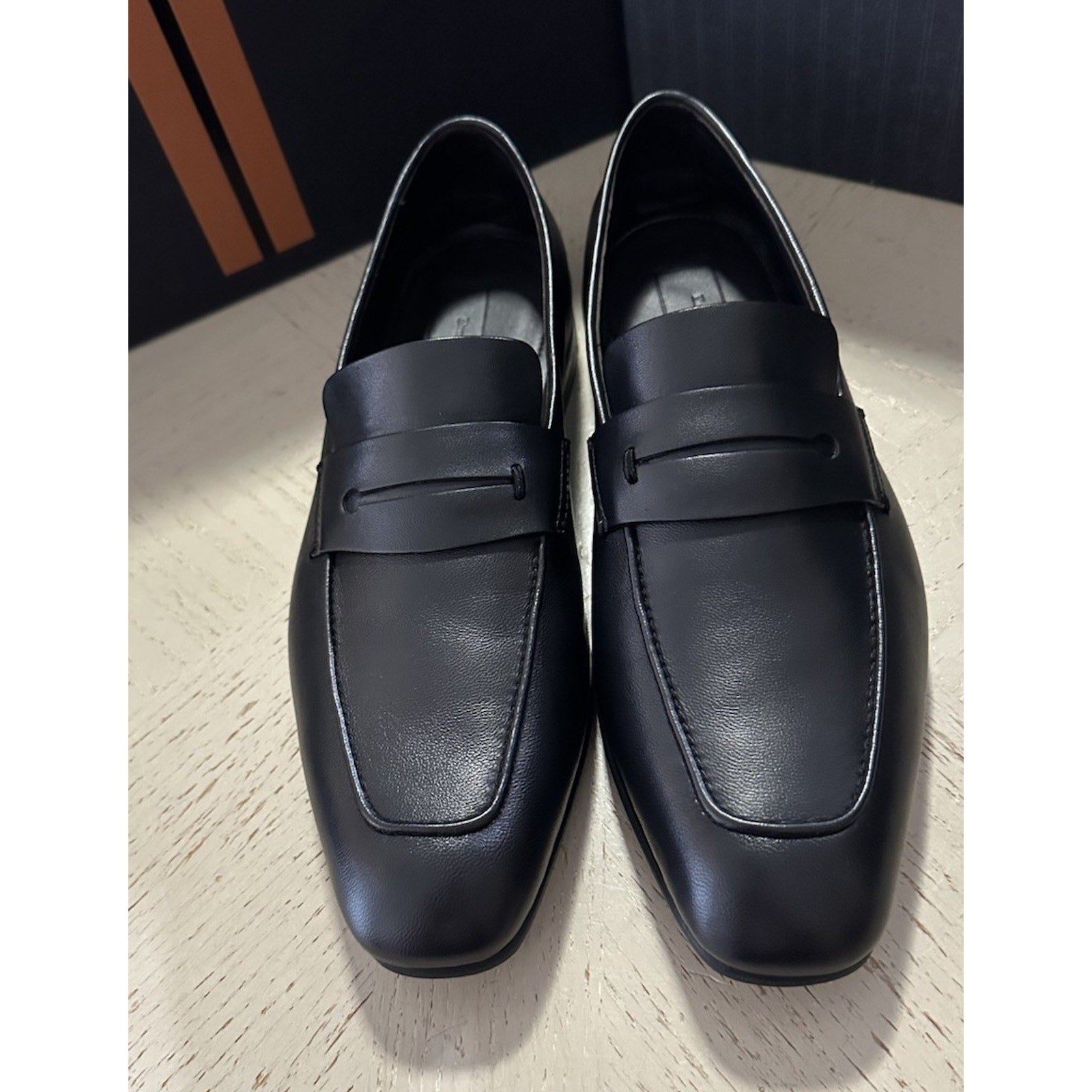 New $1190 Ermenegildo Zegna Reverse Construction Loafers Black 6.5 US/39.5 Eu