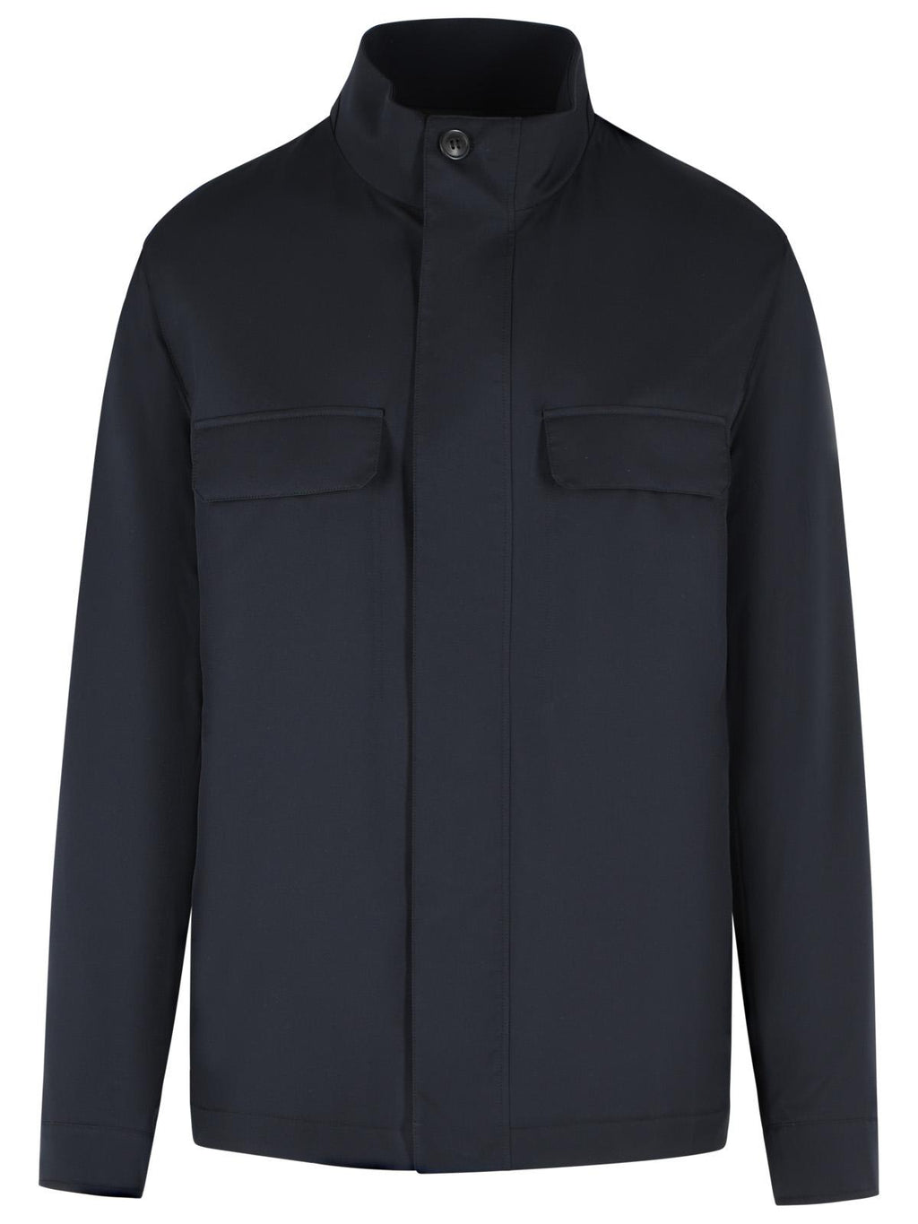 Zegna Navy Polyester Men's Jacket