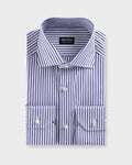 Dark Blue And White Stripe Trofeo Comfort Cotton Shirt