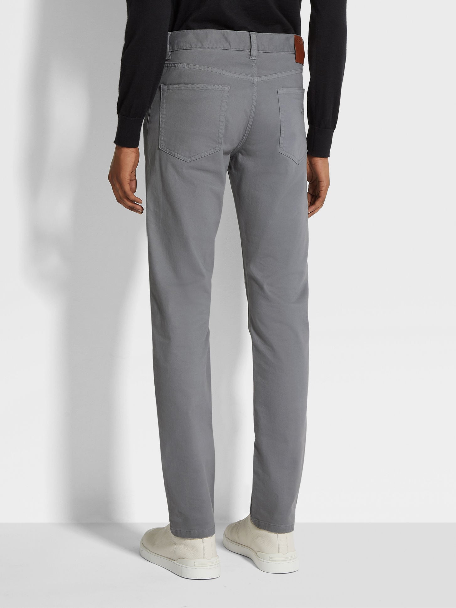 Light Grey Stretch Cotton Roccia Jeans
