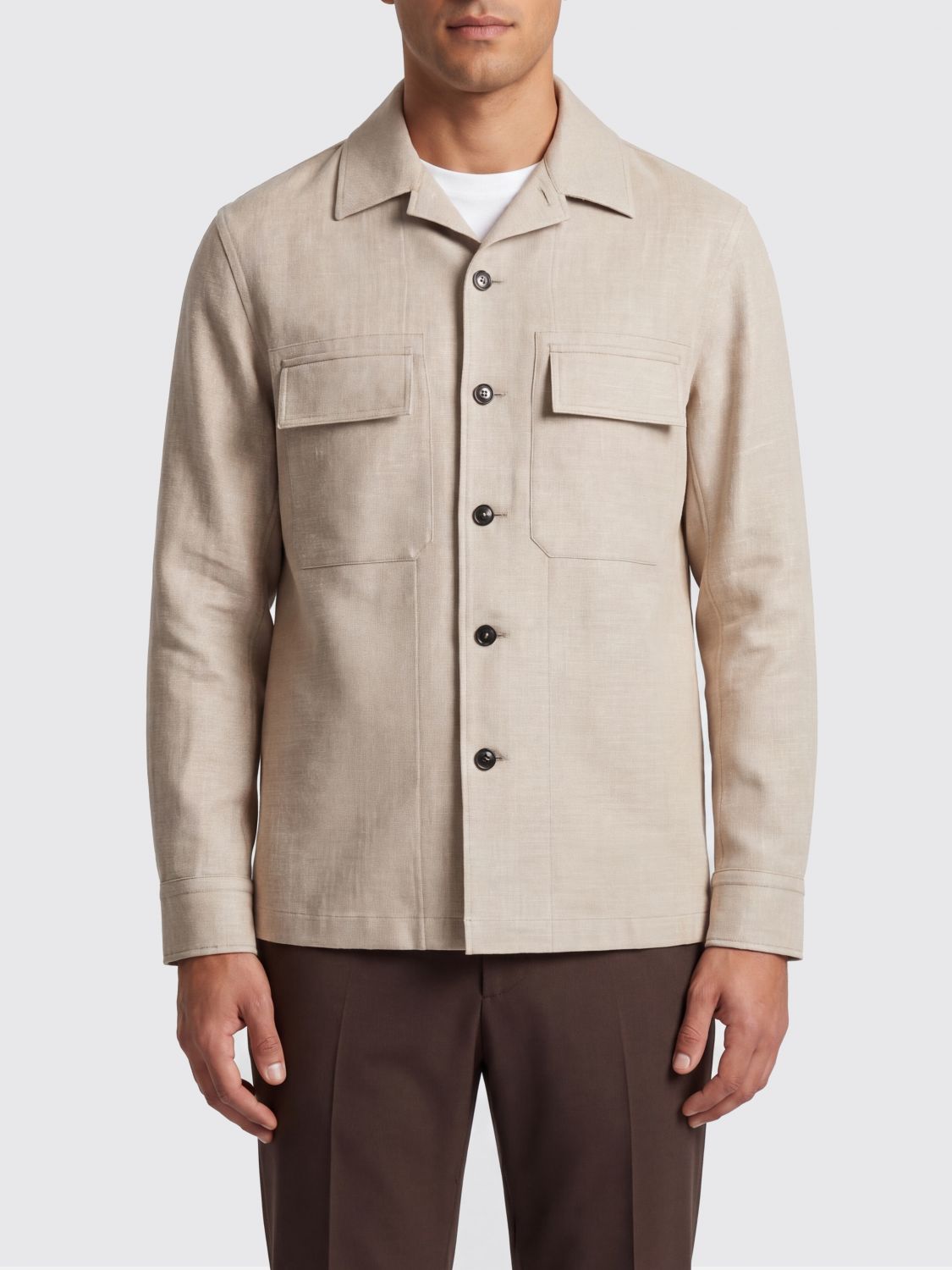 Zegna Jacket Men Ecru