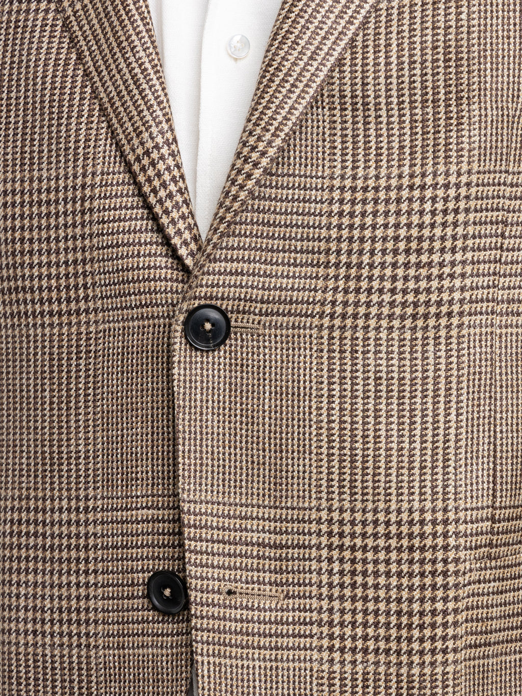Beige and Dark Brown Silk Linen and Wool Jacket
