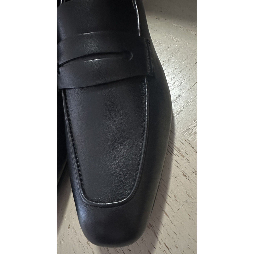 New $1190 Ermenegildo Zegna Leather Reverse Construction Loafers Black 7 US/40 E