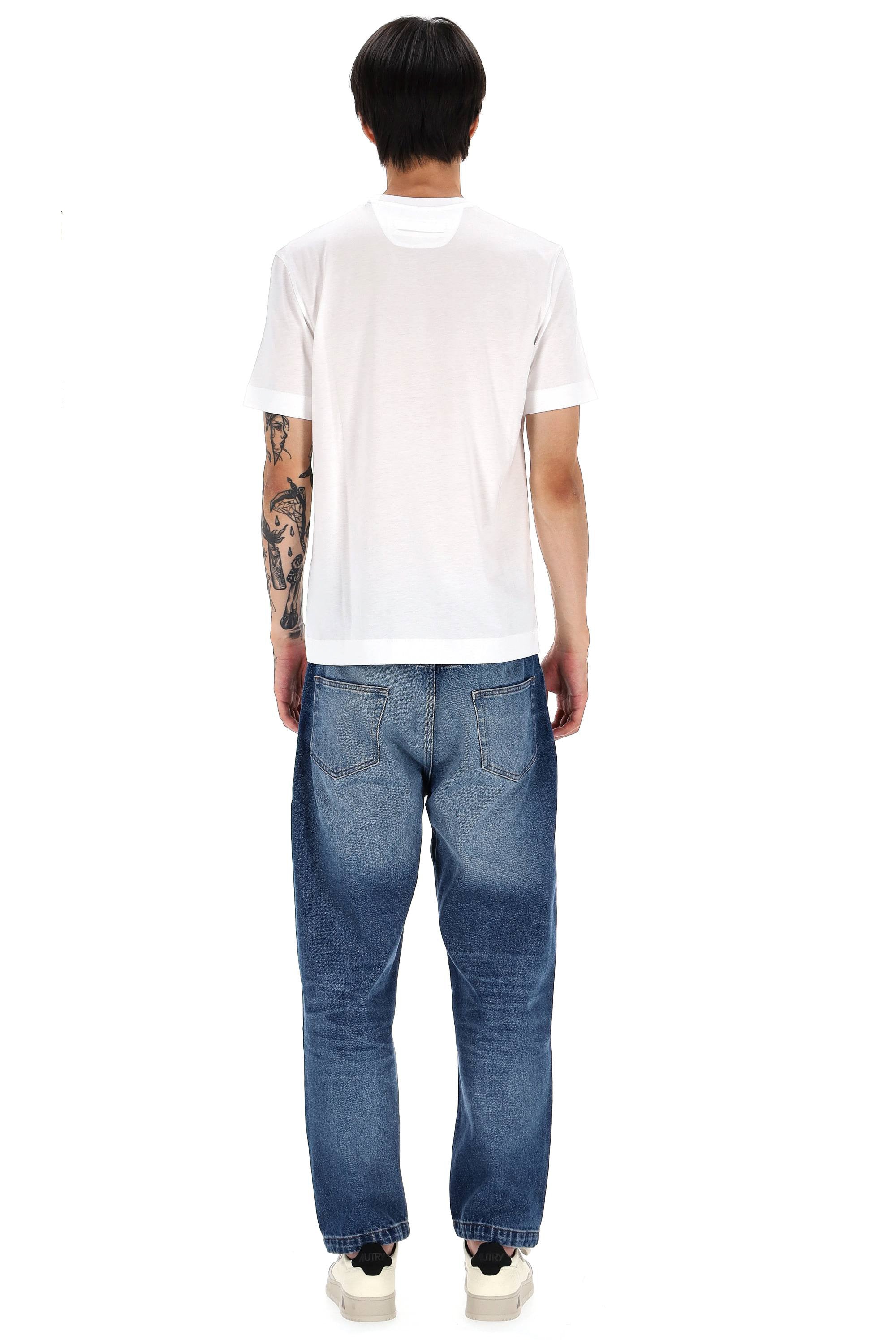 Premium White Cotton Jersey T-Shirt with Subtle Embroidery