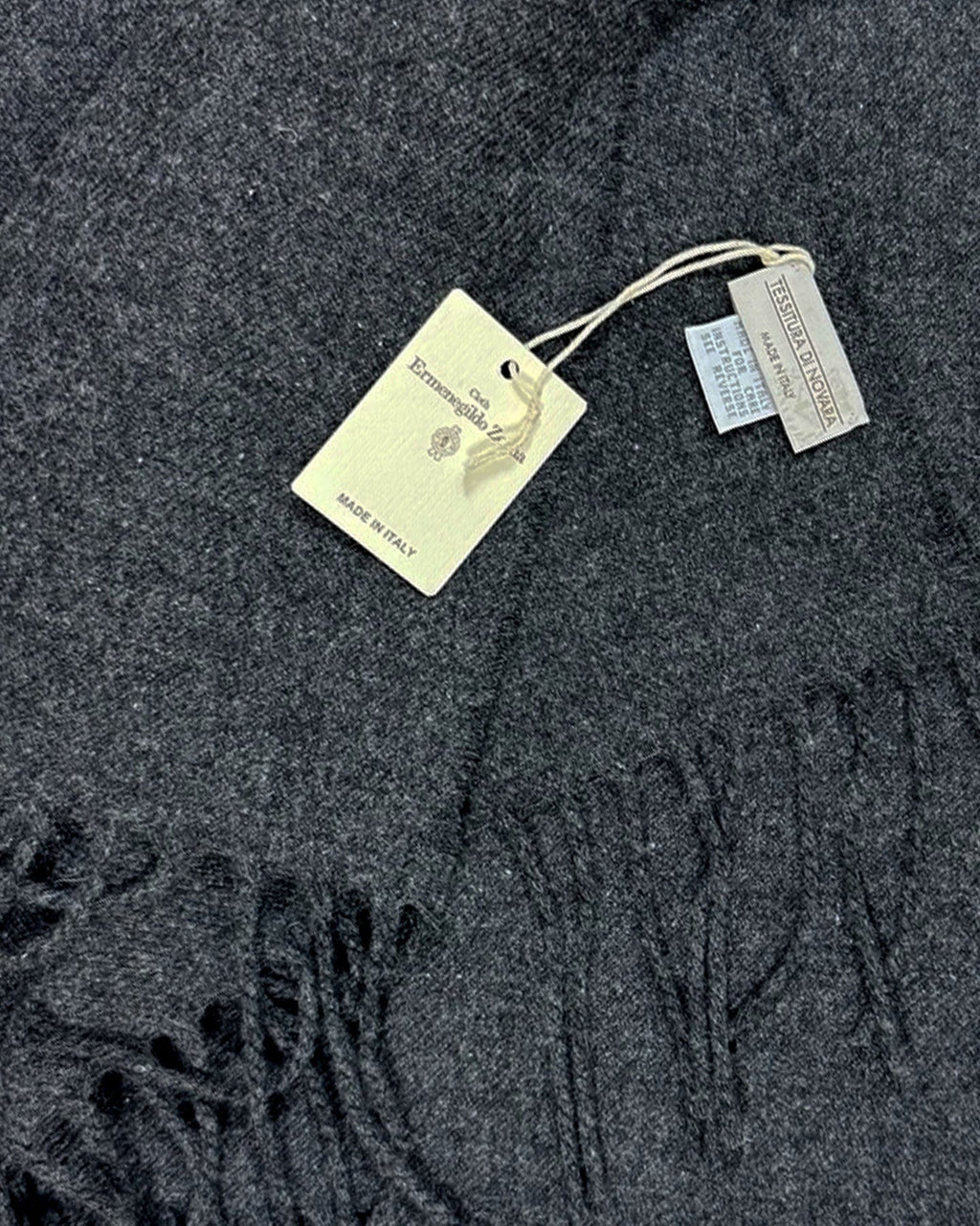 Tessitura Di Novara Cashmere Throw Blanket Black Dark Gray - Luxury Zegna Fabrics SALE