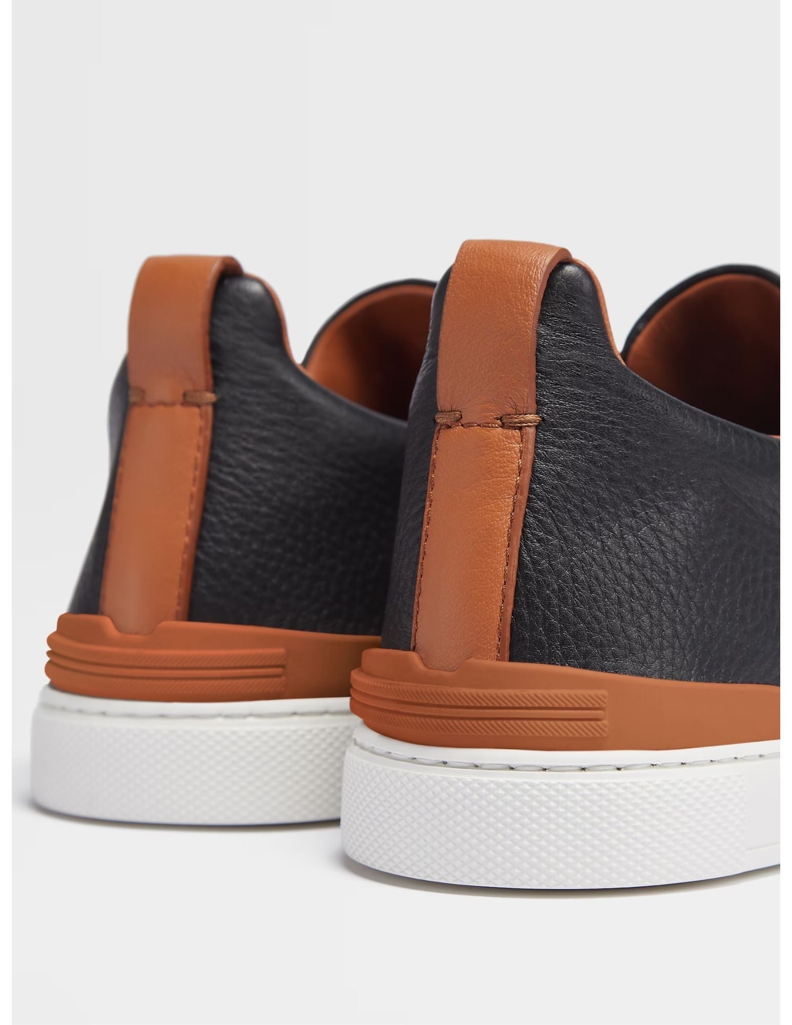 Triple Stitch Sneakers | Black Deerskin