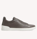 Zegna Triple Stitch Sneaker in Dark Taupe