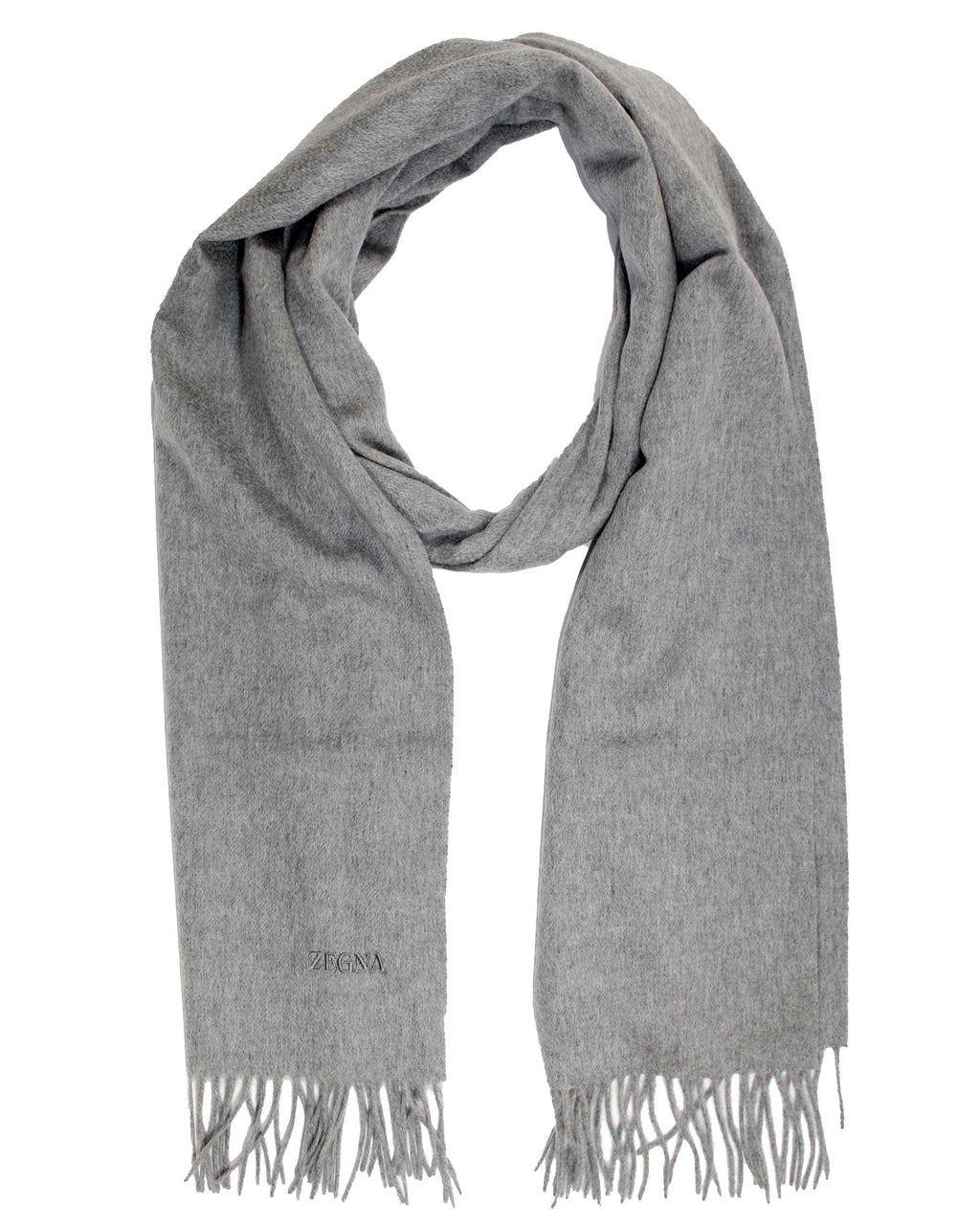 Ermenegildo Zegna Cashmere Scarf Gray Pattern SALE