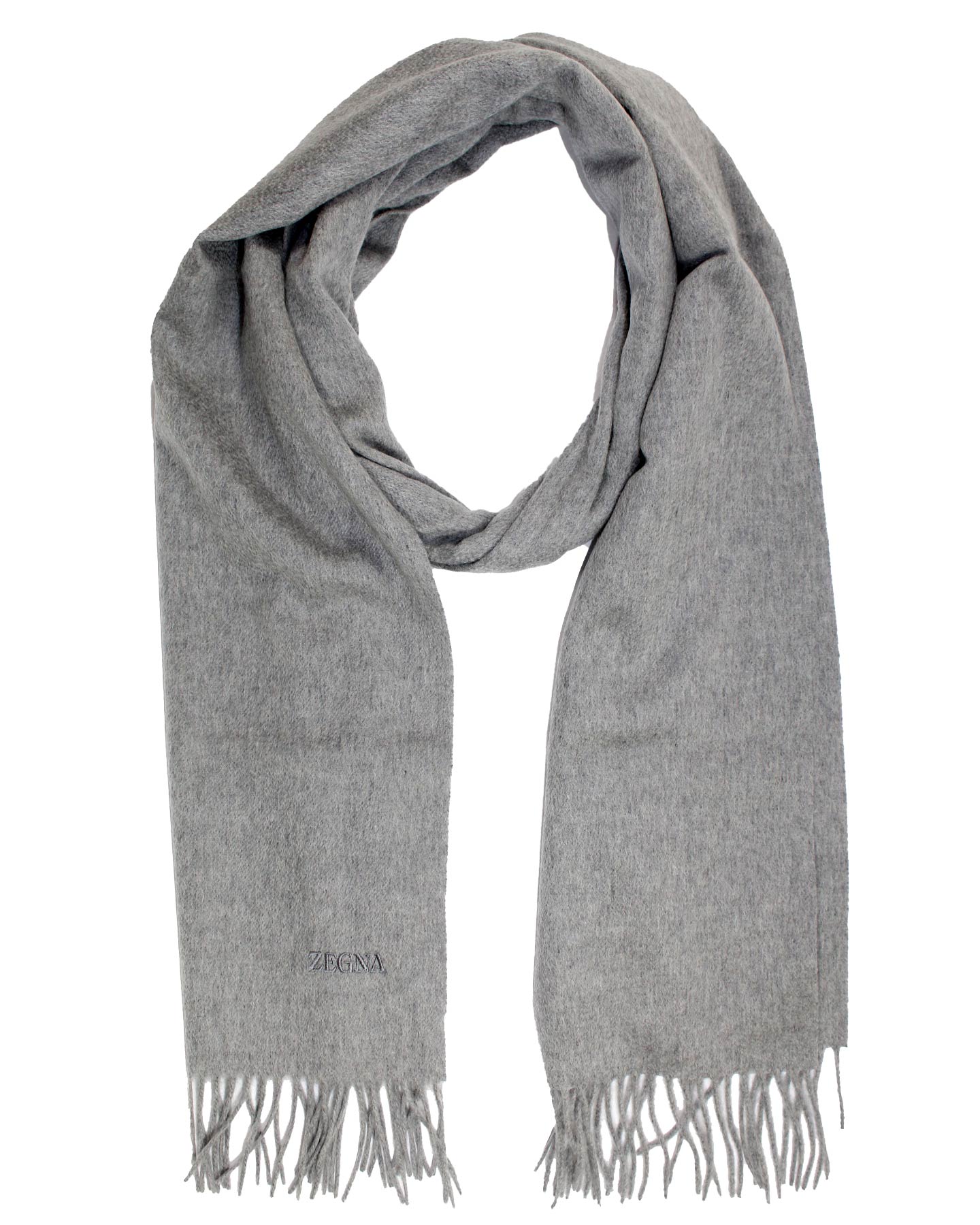 Ermenegildo Zegna Cashmere Scarf Gray Pattern SALE